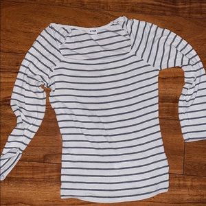 Garage xs off shoulder long sleeve striped top